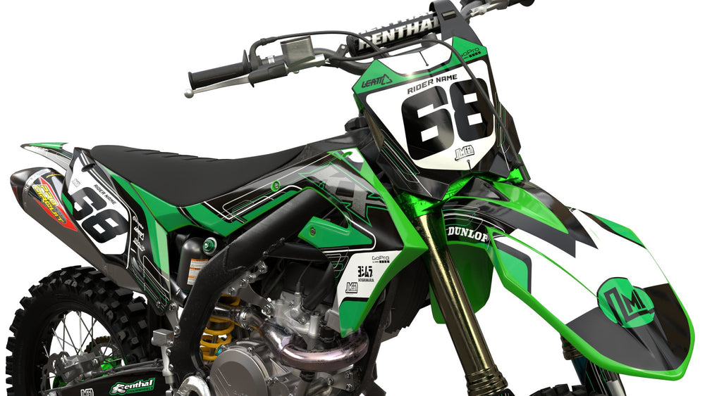 kawasaki kx kxf green and grey graphics kit