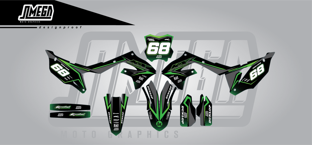 kawasaki kx kxf green rocket graphics kit