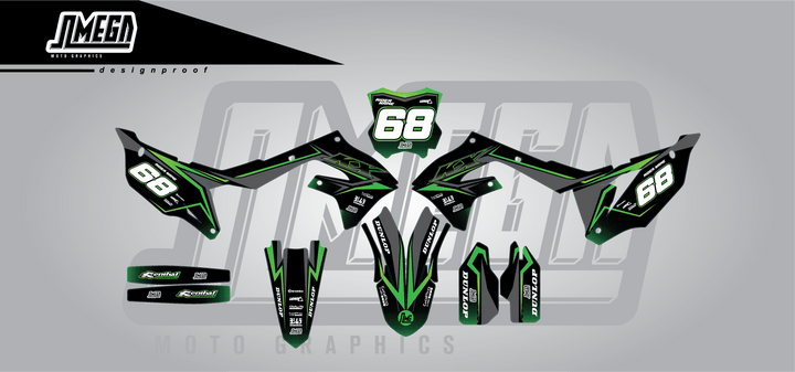kawasaki kx kxf green rocket graphics kit
