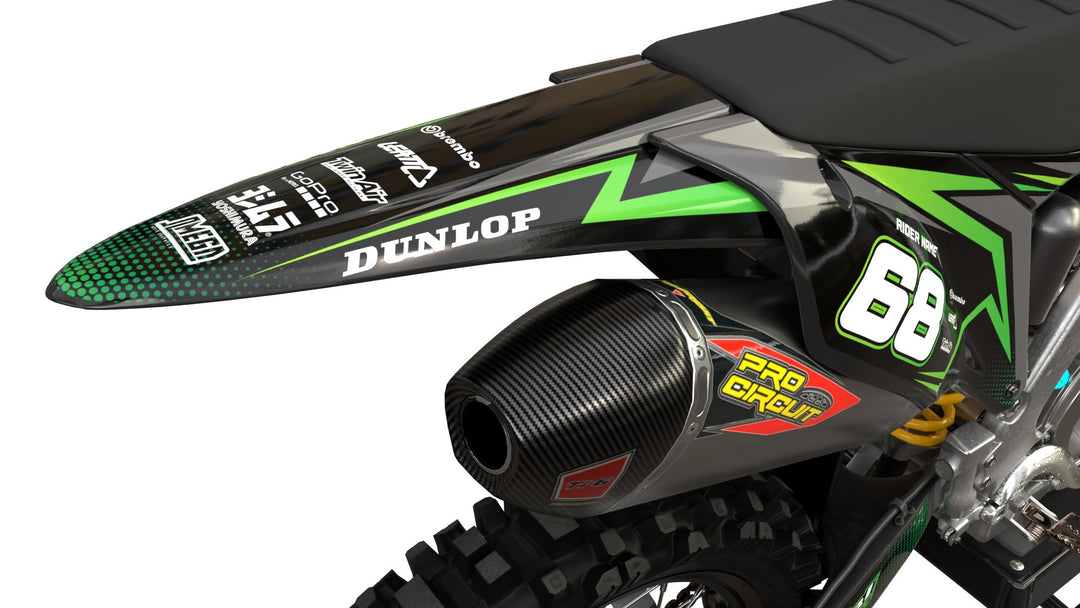 kawasaki kx kxf green rocket graphics kit