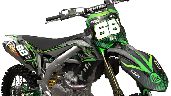kawasaki kx kxf green rocket graphics kit