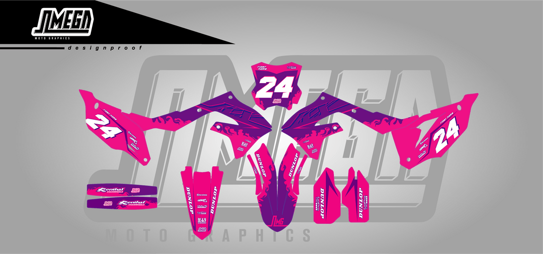 kawasaki kx kxf pink fire graphics kit