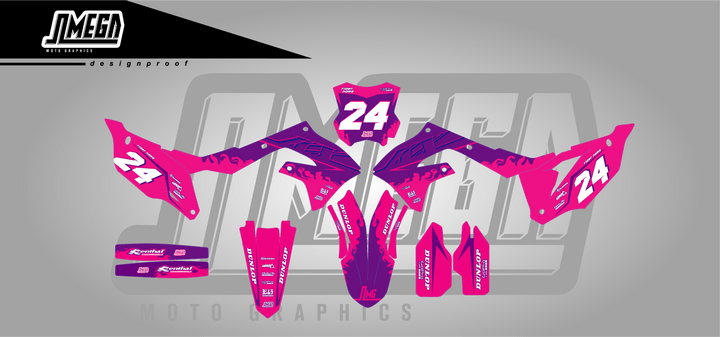 kawasaki kx kxf pink fire graphics kit