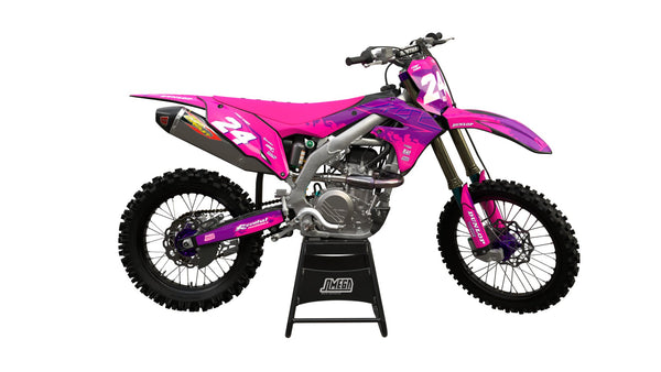 Pink Fire Graphics kit | MX Sticker Kit – Omega Moto Graphics