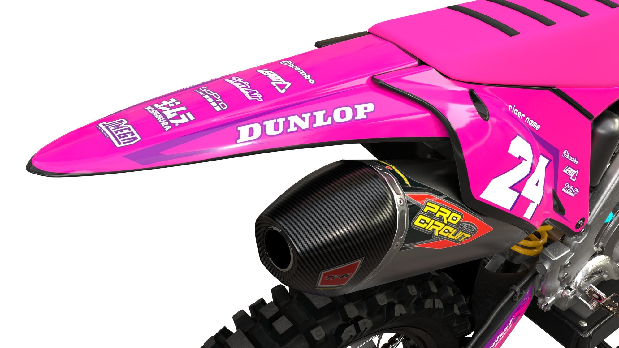 Pink Fire Graphics kit | MX Sticker Kit – Omega Moto Graphics