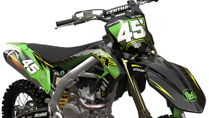 kawasaki kx kxf green and yellow graphics kit
