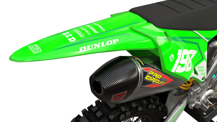 kawasaki kx125 kx250 kxf250 ksf450 true green graphics kit