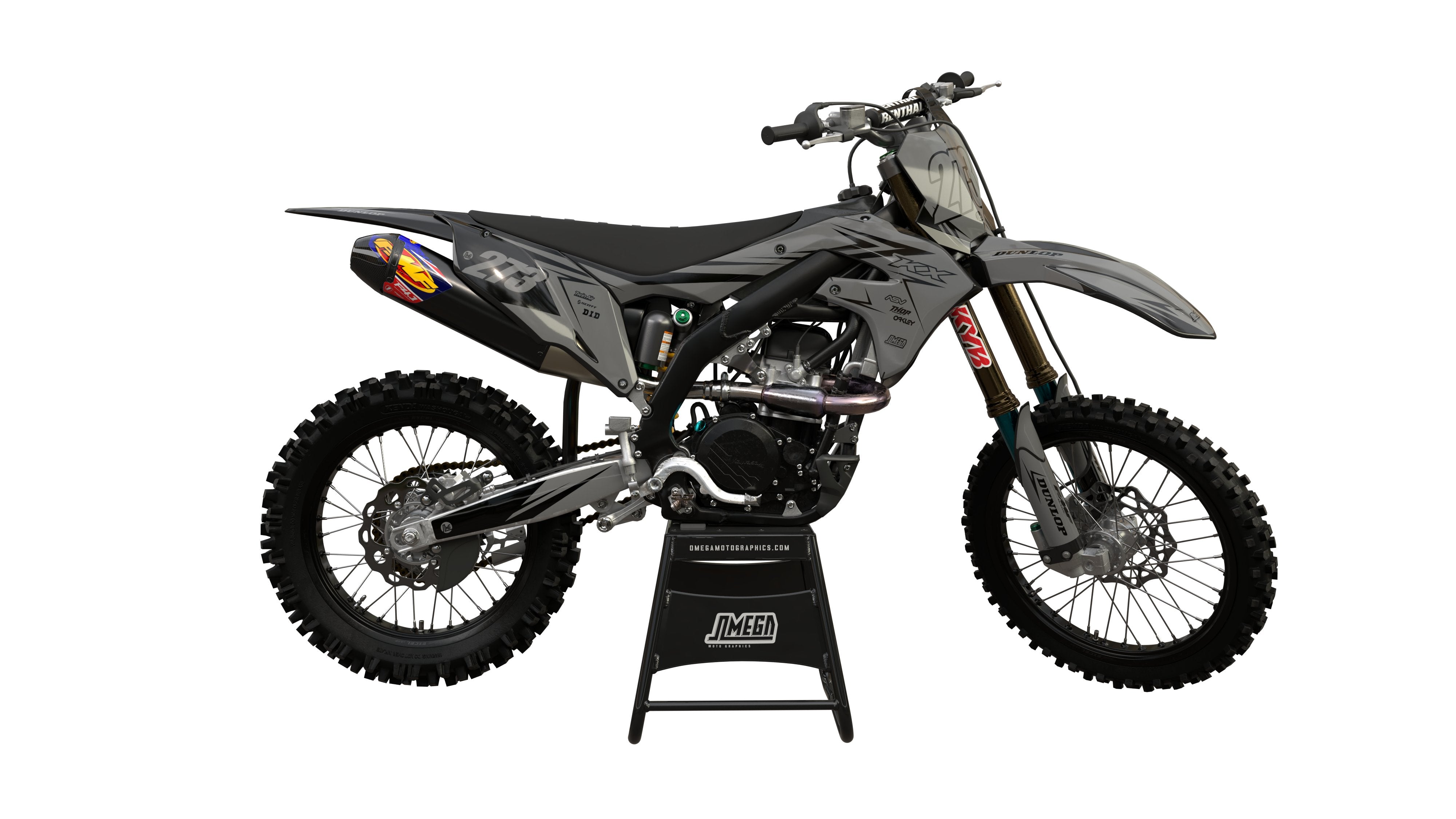 Kawasaki KX KXF 250 450 Clean Grey Graphics kit – Omega Moto Graphics