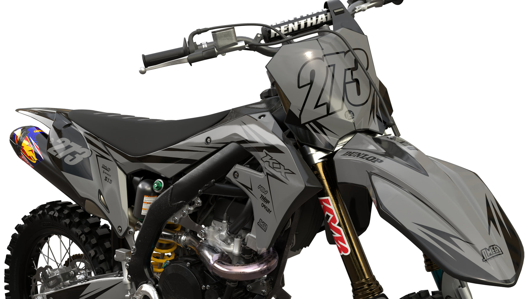 Kawasaki KX KXF 250 450 Clean Grey Graphics kit – Omega Moto Graphics