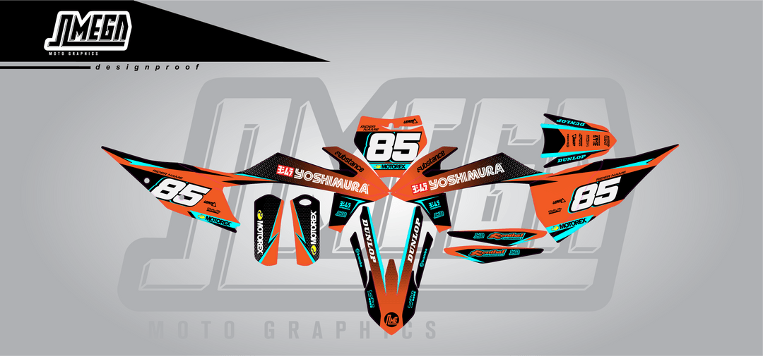 ktm orange and blue graphics kit