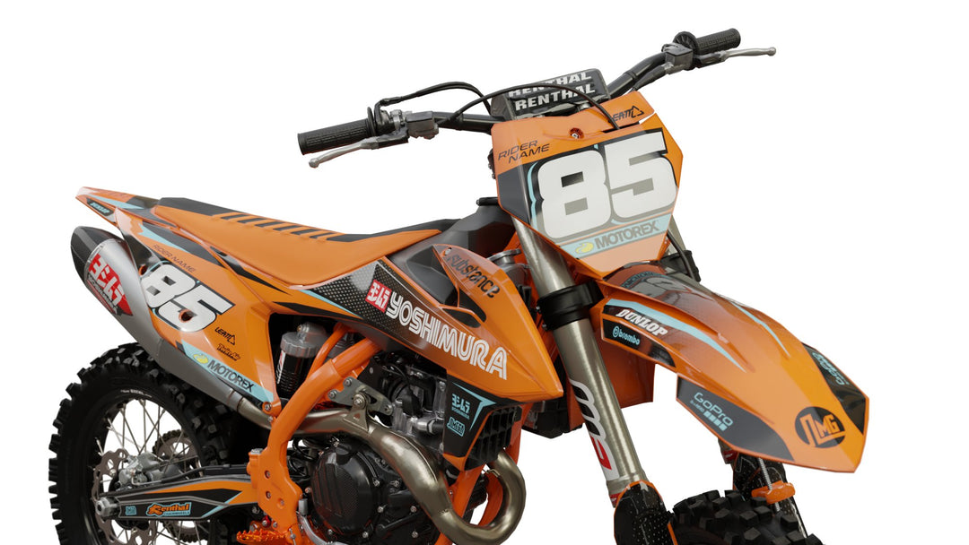 ktm orange and blue graphics kit