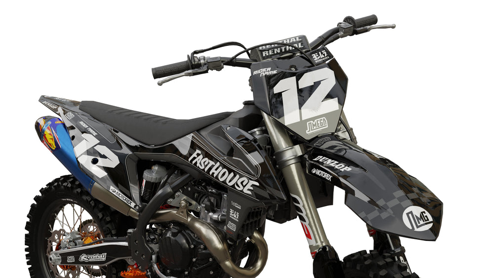 ktm black/gray retro flow graphics kit