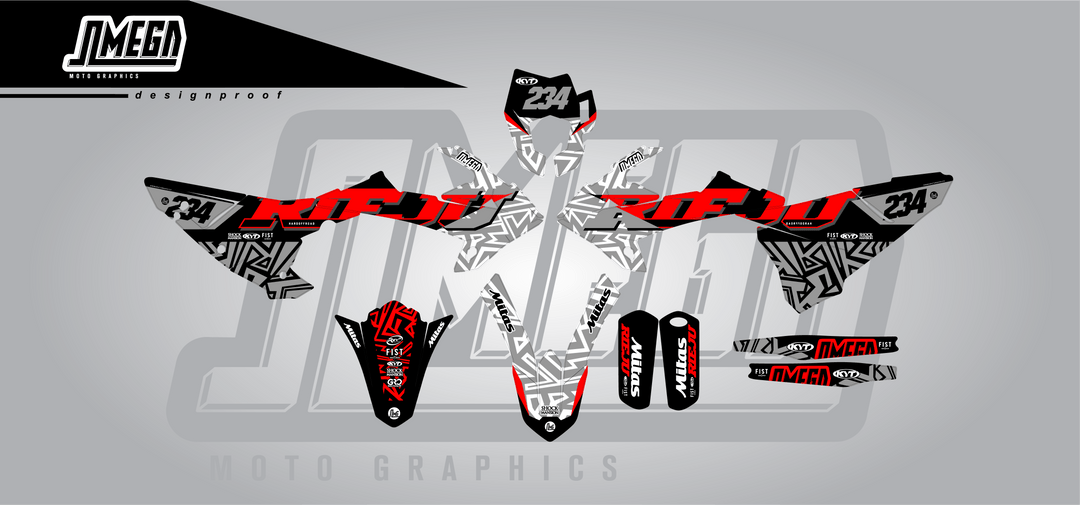 Chrome Black Retro Graphics Kit