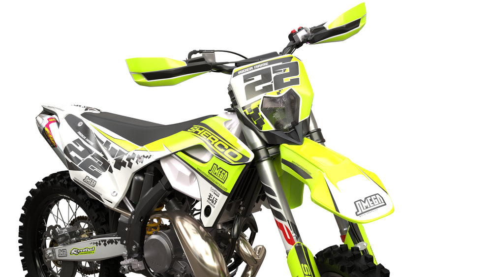 sherco se sef green checkered graphics kit