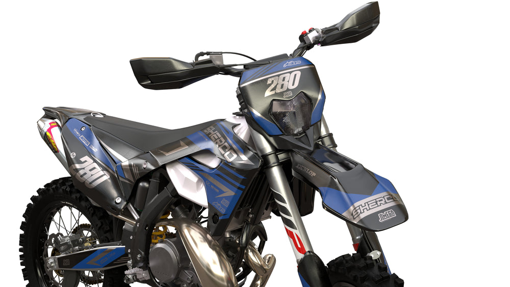sherco se sef silver and blue graphics kit