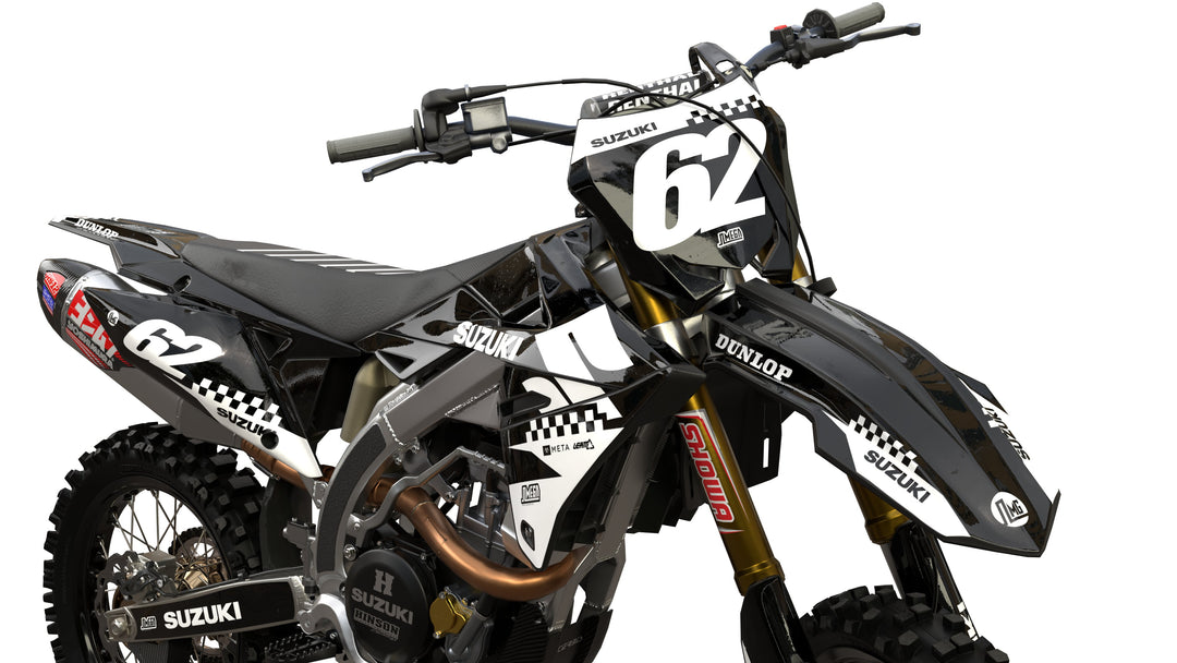 Suzuki Black Retro Graphics Kit
