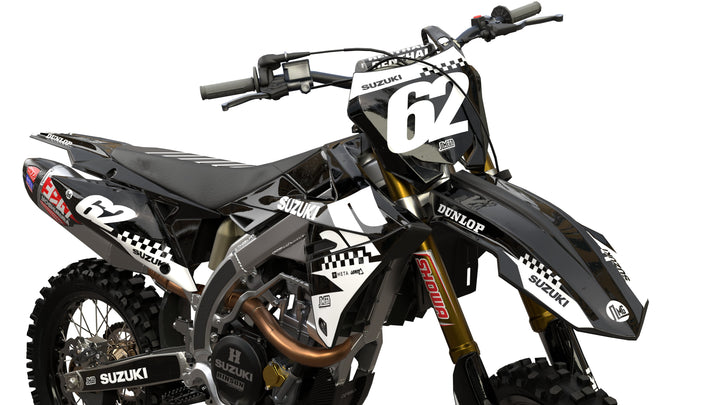 Suzuki Black Retro Graphics Kit