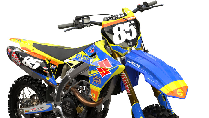 Suzuki Blue Retro Graphics Kit