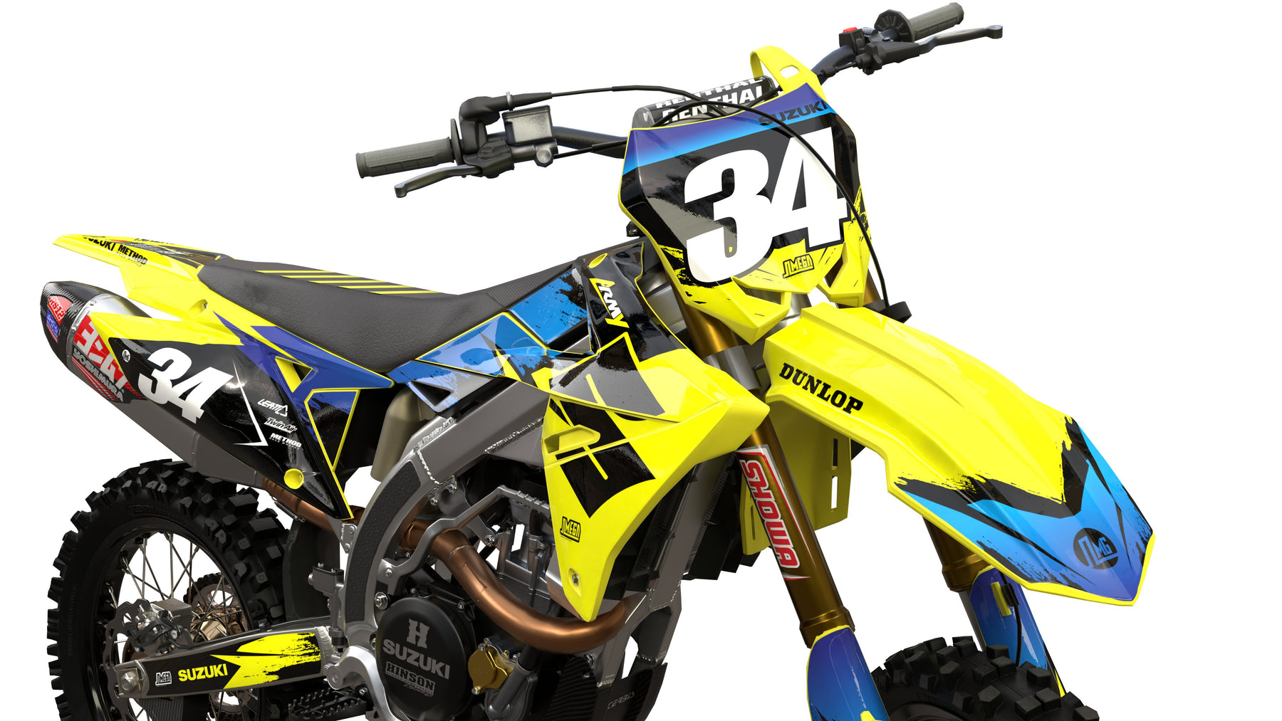 Flo Yellow Graphics Suzuki Yellow Concept Graphics Kit | MX Graphics – Omega Moto Graphics