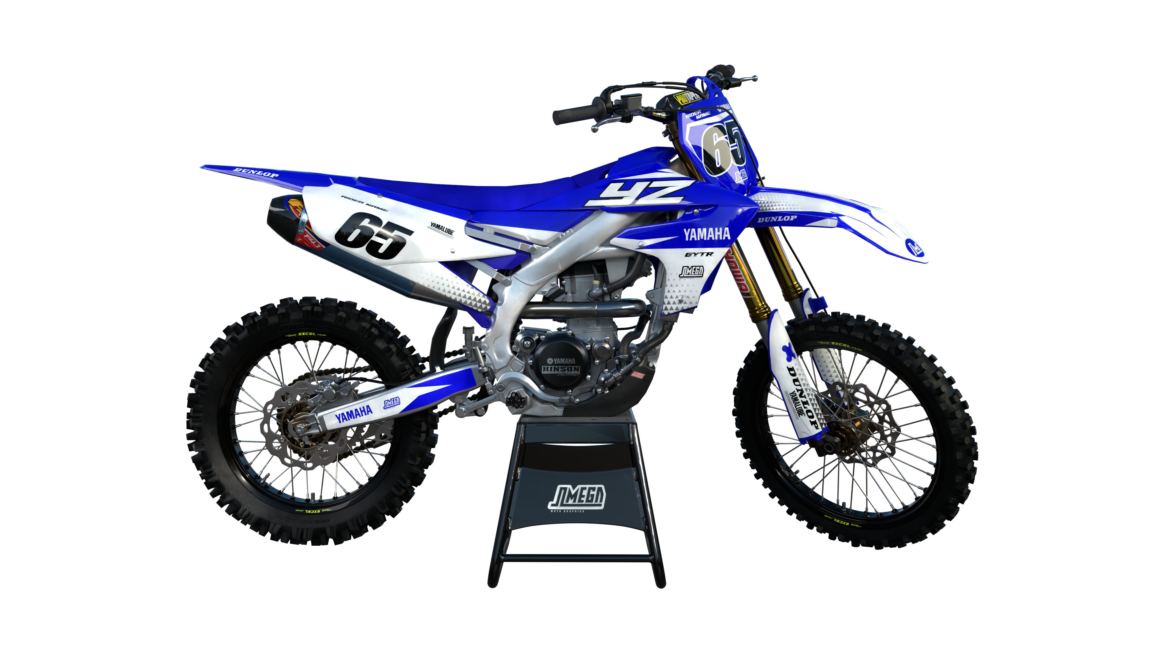 Factoryex Graphics Yamaha YZ YZF Blue Factory Graphics Kit | Omega Moto Graphics