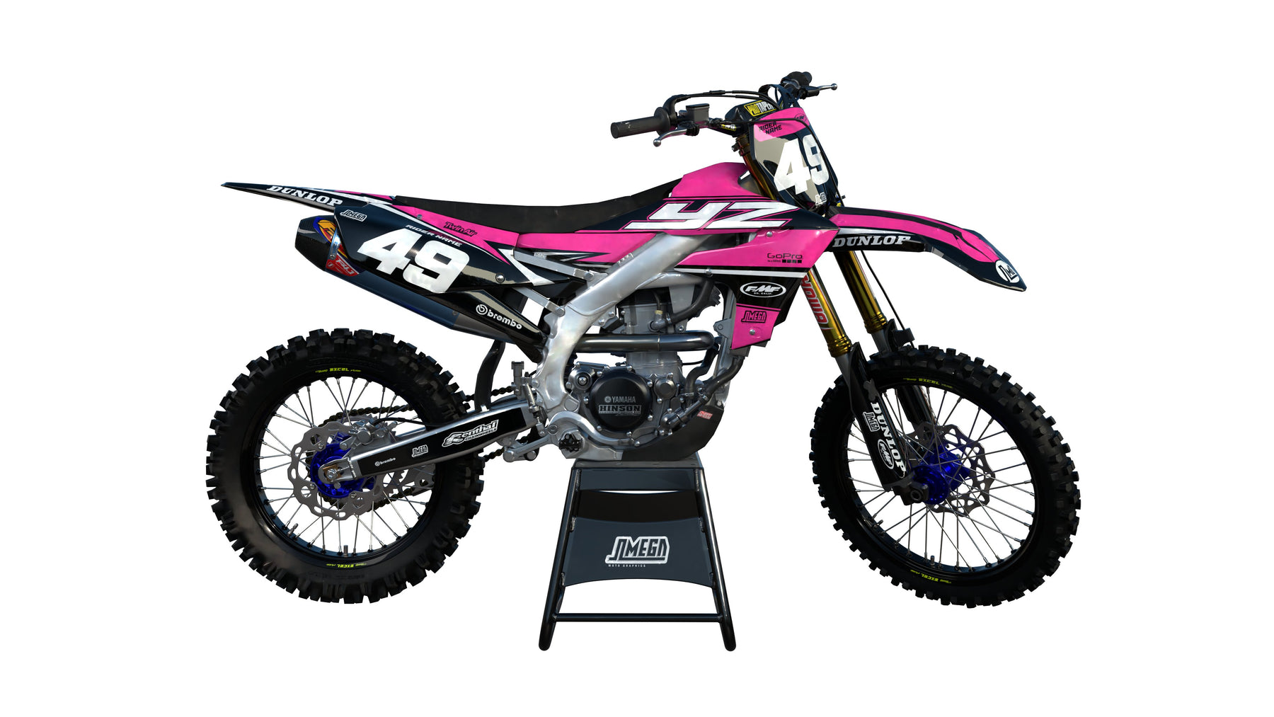 Yamaha YZ YZF Pink Factory Graphics Kit | Omega Moto Graphics