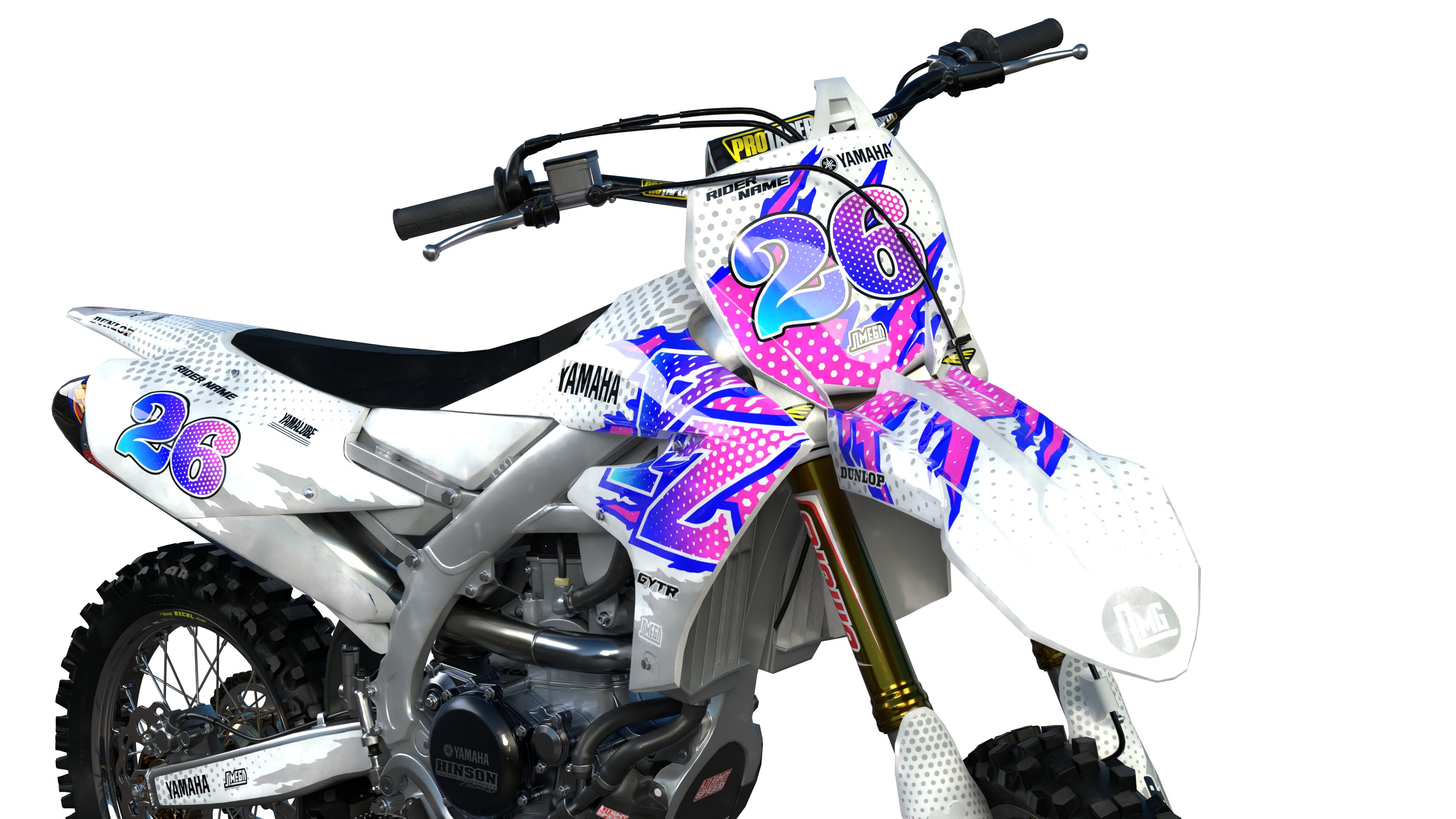 Yamaha White Retro Graphics Kit | MX Graphics – Omega Moto Graphics