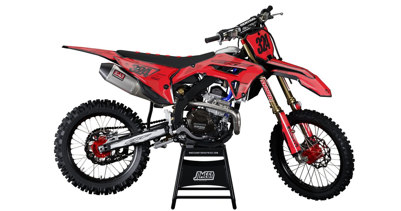 Red Manga Graphics Kit | Omega Moto Graphics