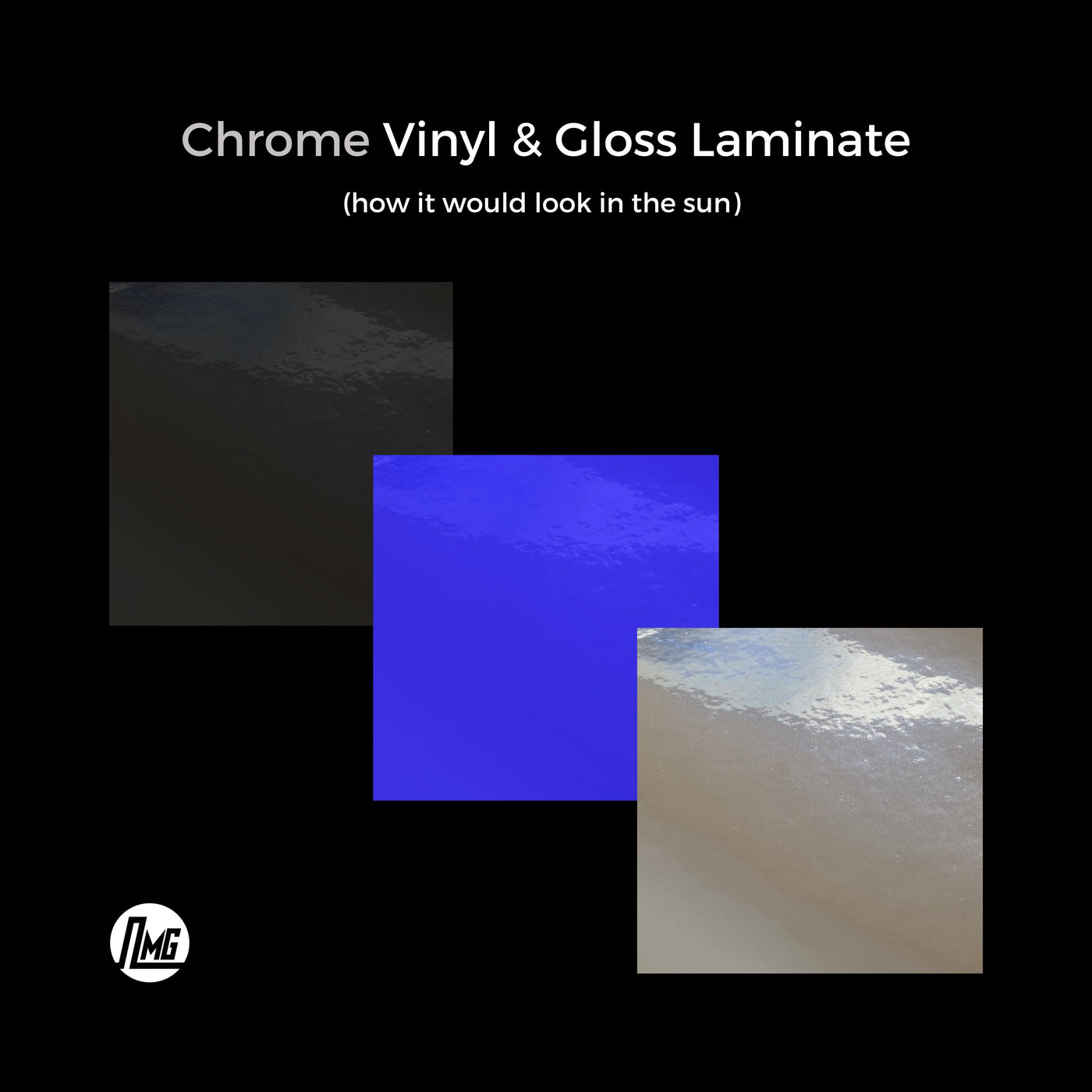 Chrome vinyl with gloss laminate