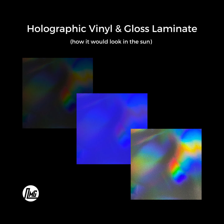 Holographic vinyl with gloss laminate