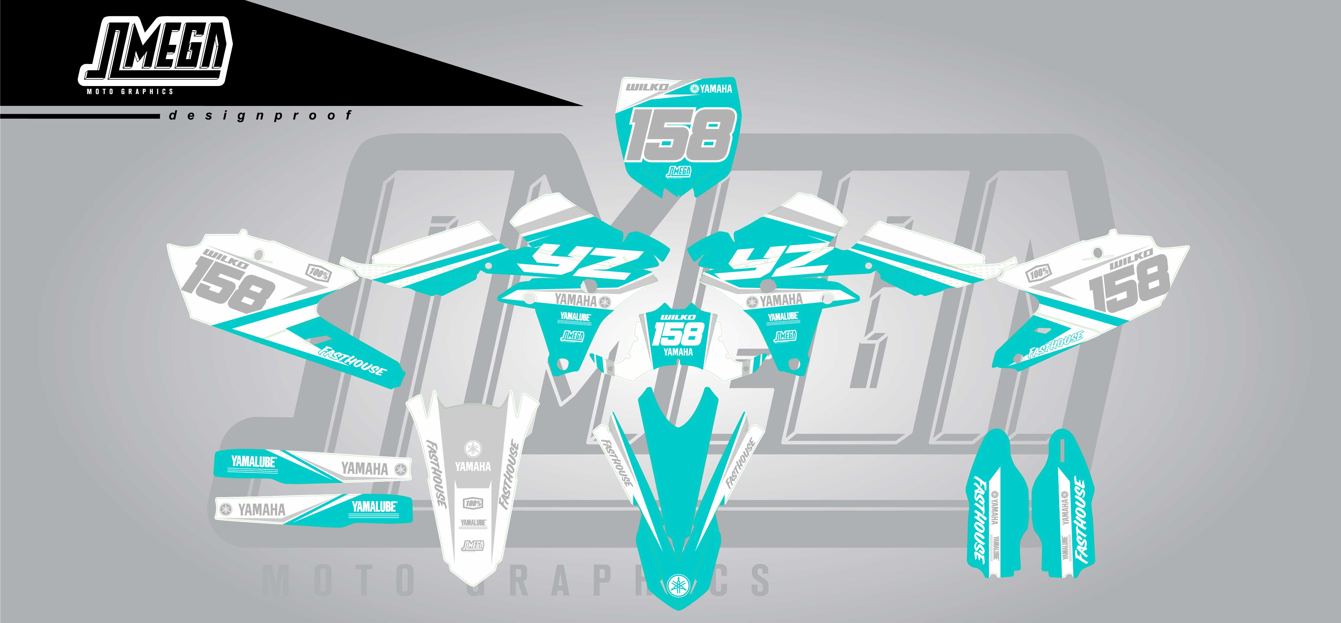Clean Blue Graphics Kit | Motocross Decals – Omega Moto Graphics
