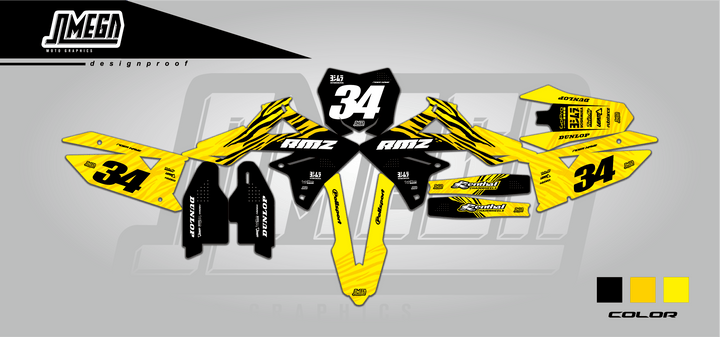 suzuki rm rmz tiger stripes graphics kit