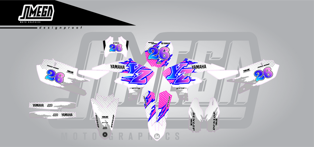 Yamaha White Retro Graphics Kit