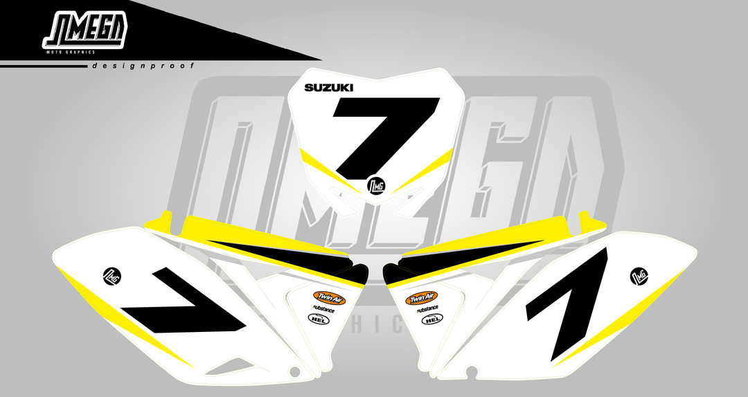 suzuki rm rmz 90's factory number plates