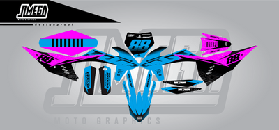 K T M Pink and Blue Factory Graphics Kit