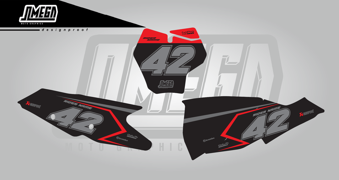 gasgas ec mc black & red rider number plates