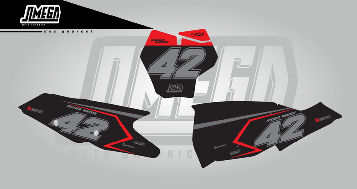gasgas ec mc black & red rider number plates
