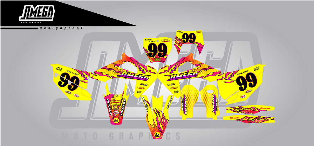 Yellow Retro Graphics Kit
