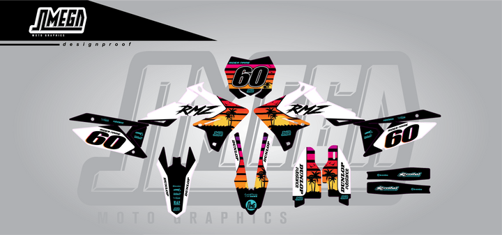 suzuki rm rmz tropical sunset graphics kit