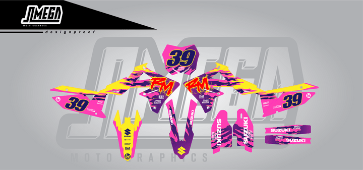 Suzuki Pink Retro Graphics Kit