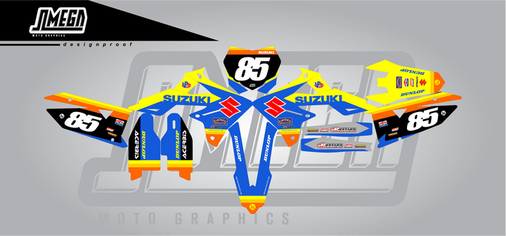 Suzuki Blue Retro Graphics Kit