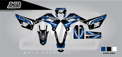 sherco se sef silver and blue graphics kit