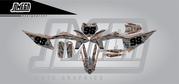 ktm sx sxf exc desert camo graphics kit