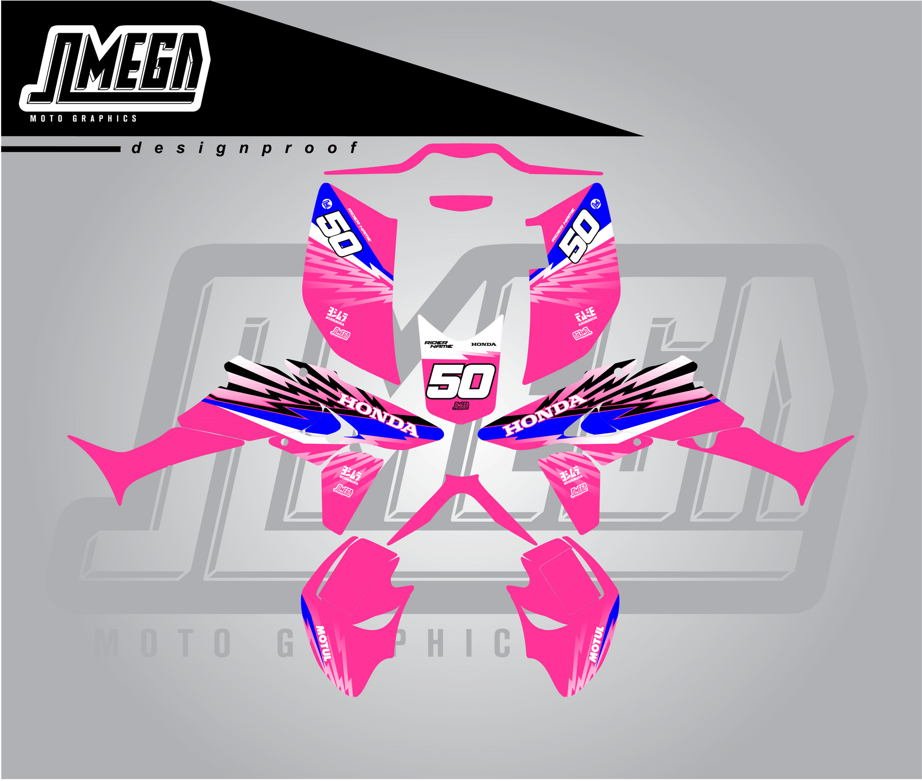 Pink Thunder Quad Graphics Kit | Quad & ATV Decals – Omega Moto Graphics