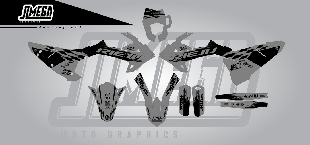 Rieju Grey Retro Graphics Kit