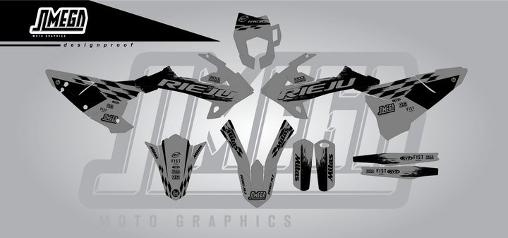 Rieju Grey Retro Graphics Kit