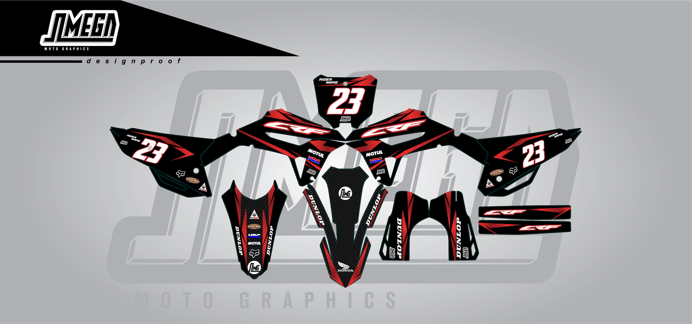 Red Rider Graphics Metallic Red Graphics Kit | Omega Moto Graphics