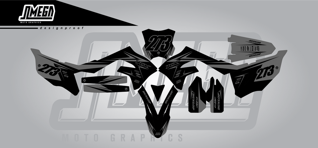 Kawasaki Grey Factory Graphics kit