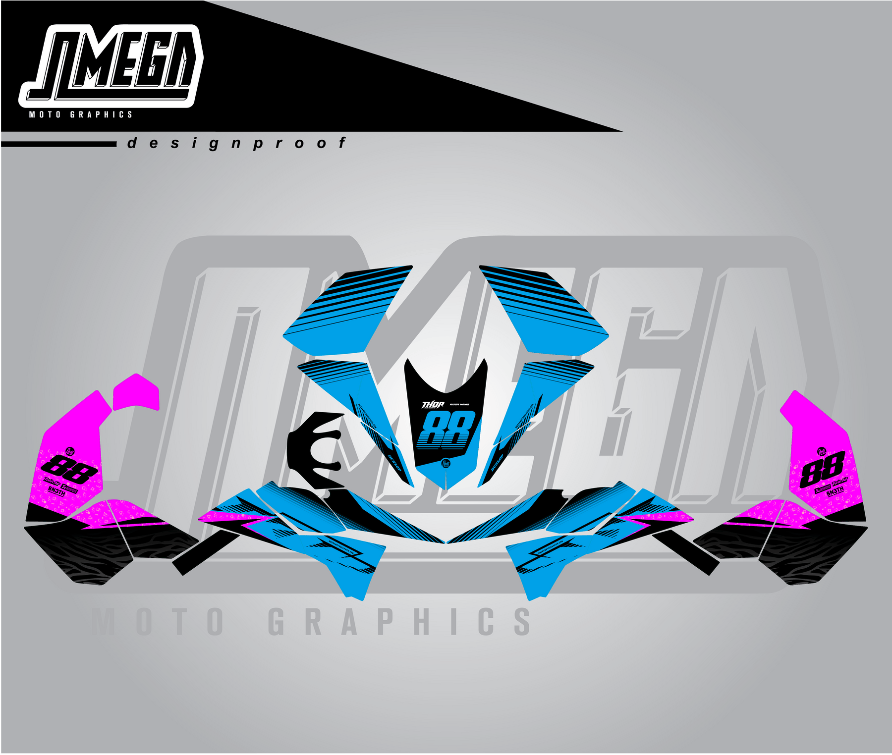 Blue Shades Quad Graphics Kit | Quad & ATV Decals – Omega Moto Graphics