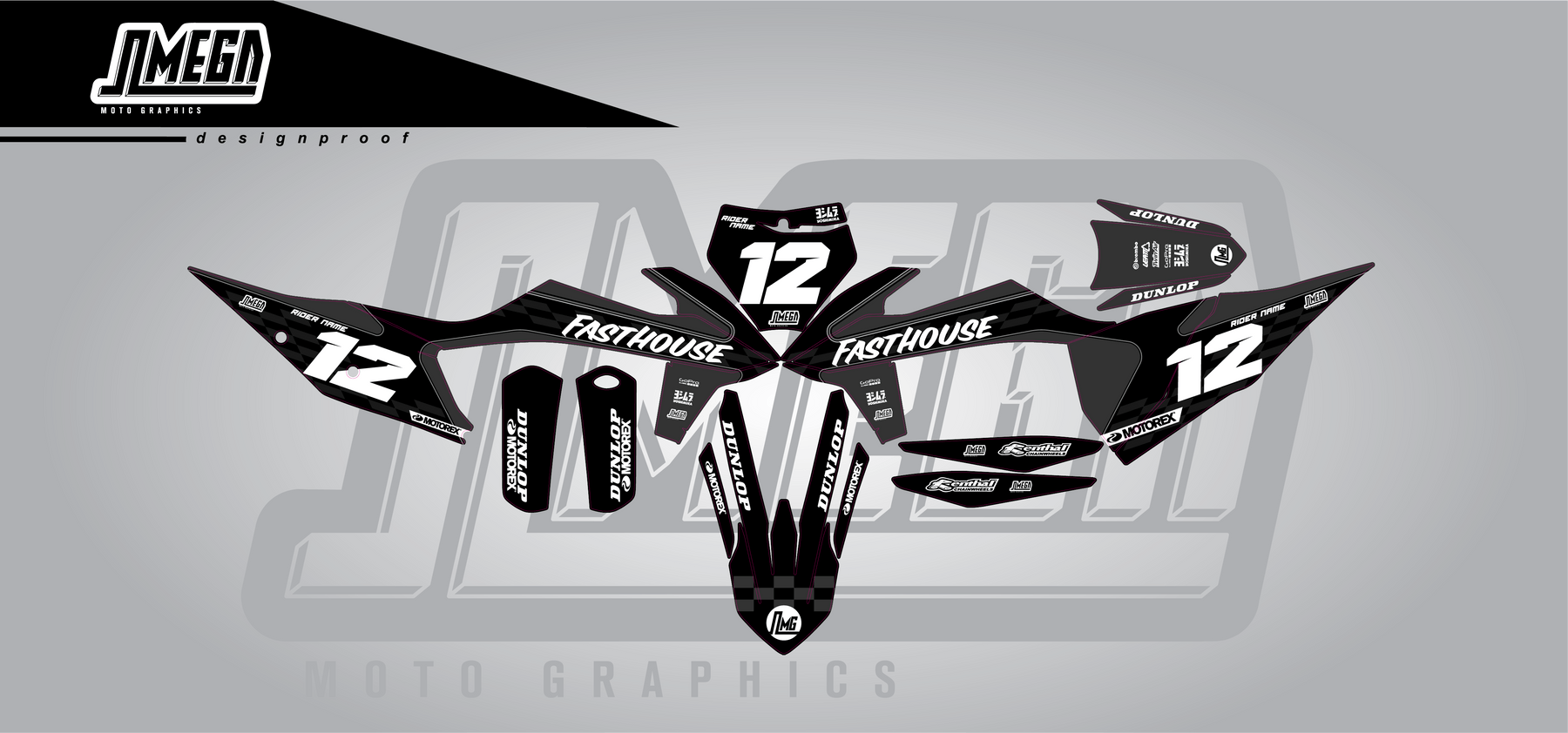 Gray Graphics Racing Classic Grey Flow Graphics Kit | Dirt Bike Stickers – Omega Moto Graphics