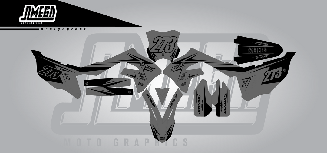 Kawasaki Clean Grey Graphics kit